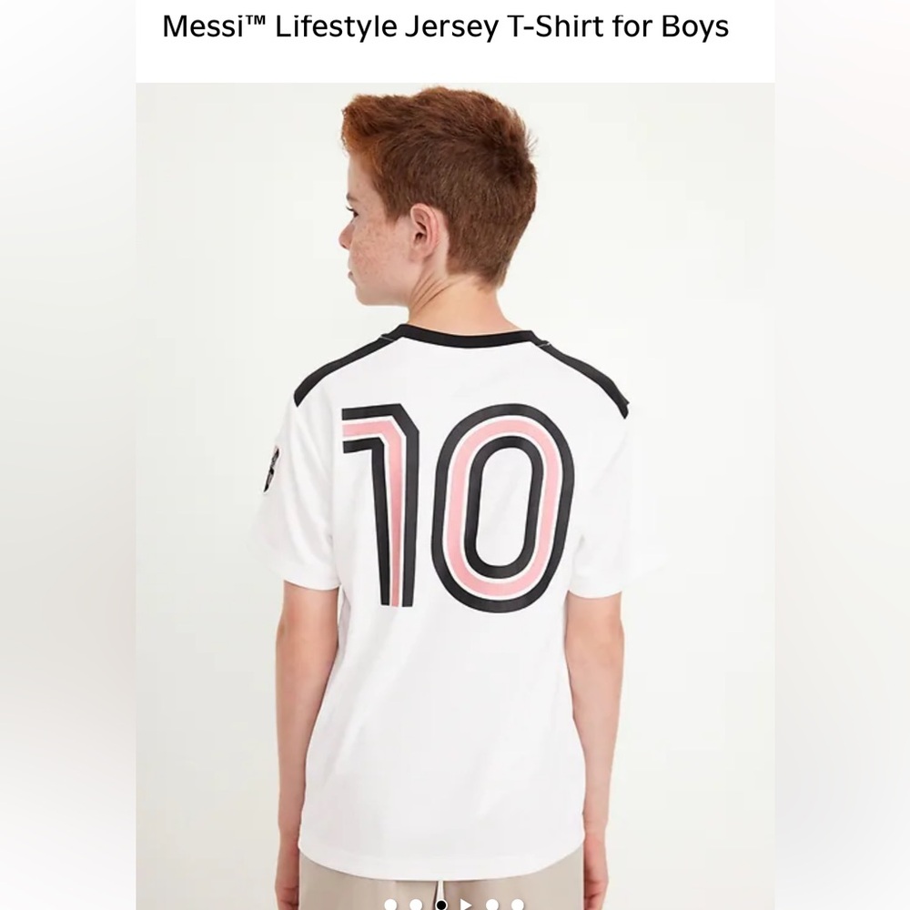Kids White and Black pink  Messi Jersey Shirt soccer NWT Old Navy XS